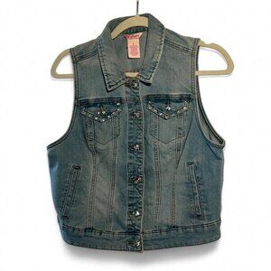 Rhinestone Button Candie’s Y2K Western Festival Jean Vest